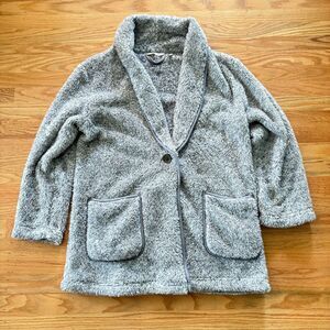 SOFT SURROUNDINGS Heathered Gray Oversized Button Up Sweater Women's Size Small